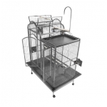 Stainless Steel Partitioned Flip/Play Top Bird Cage